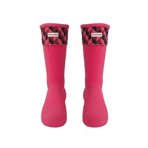 Hunter Fleece Boot Socks Pink Black Buffalo Plaid Logo Women's Size M  US(5-7)‎
